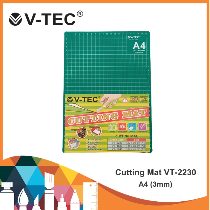 

V-Tec Cutting Mat VT-2230/A4 (3mm) / Alas Potong / Cutting Mat / Cutting Mat V-Tec