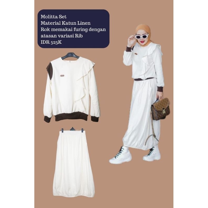 MOLITTA SET BY SACOLL / SACOLL / SACOLL ONE SET ROK / SET SACOLL TERBARU / ONE SET ORIGINAL / ORIGIN