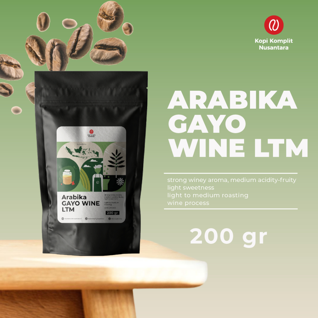 

Arabika Aceh Gayo Wine Light to Medium Roasting - Kopi Biji dan Bubuk
