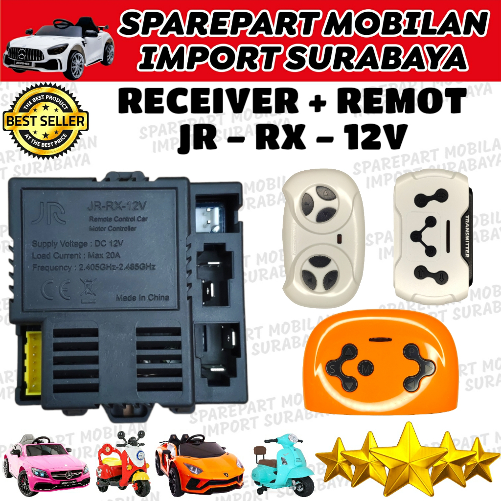 RECEIVER JR RX 12V SOCKET B 7 PIN ANTI BENTROK 2.4 GHz REMOT BLUETOOTH MODUL RECEIVER MOBILAN AKI AN