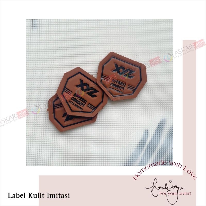 

label kulit imitasi/kulit sintetis/label kulit custom