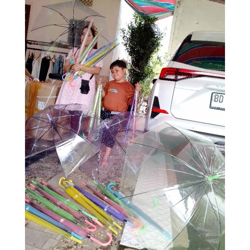 PAYUNG TRANSPARAN KOREA JAPANESE _ PAYUNG TRANPARAN PREWED _ PAYUNG TRANSPARAN WARNA WARNI