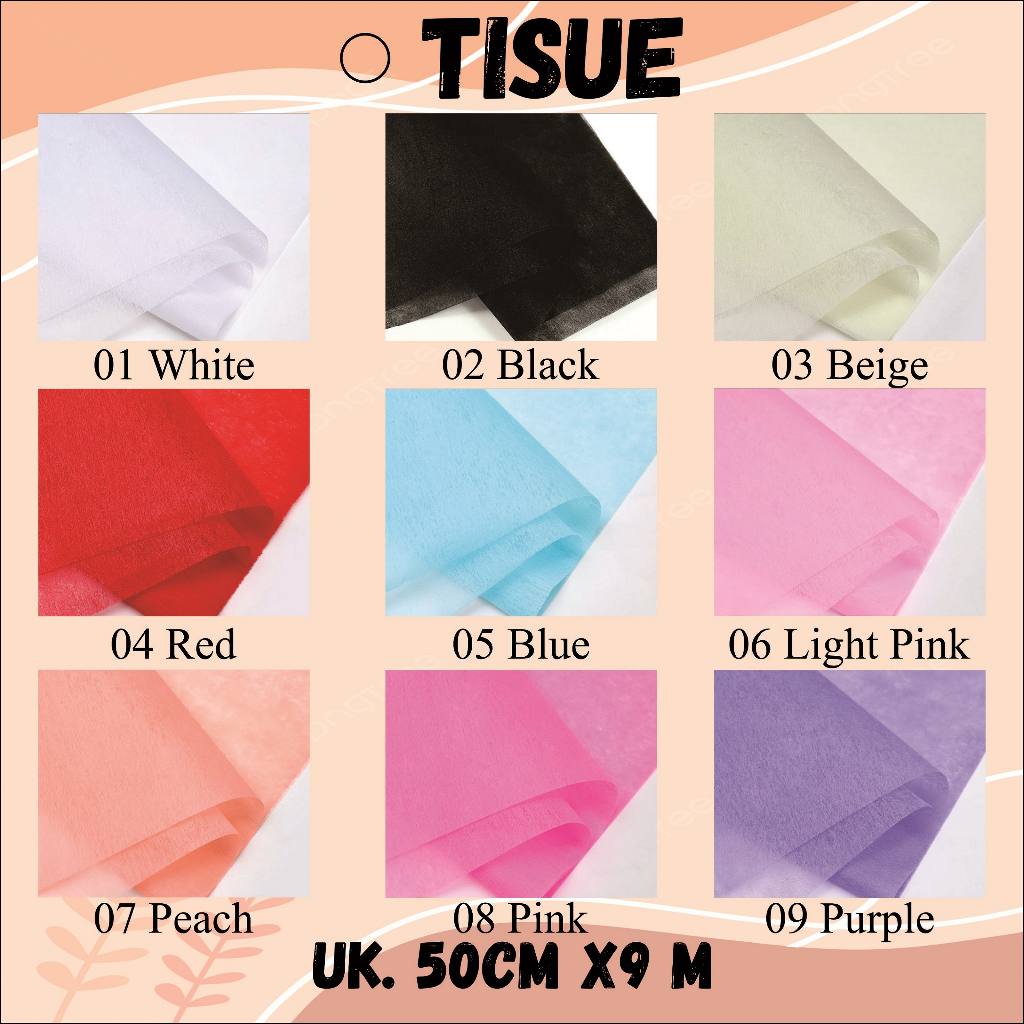 

( isi ±38 Lembar ) Flower Wraping Cotton Paper Tissue/ Kertas Buket Tisue