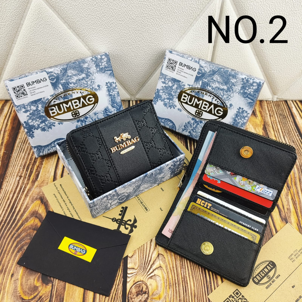 BUMBAG - DOMPET KARTU BLACKEDITION MULTIFUNGSI TEMPAT KARTU DOMPET KECIL IMPORT PREMIUM FREE BOX - O