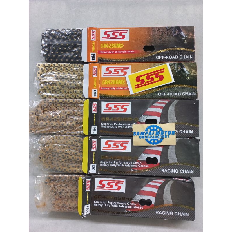 Rantai SSS 428 HSBT dan 428 HMX