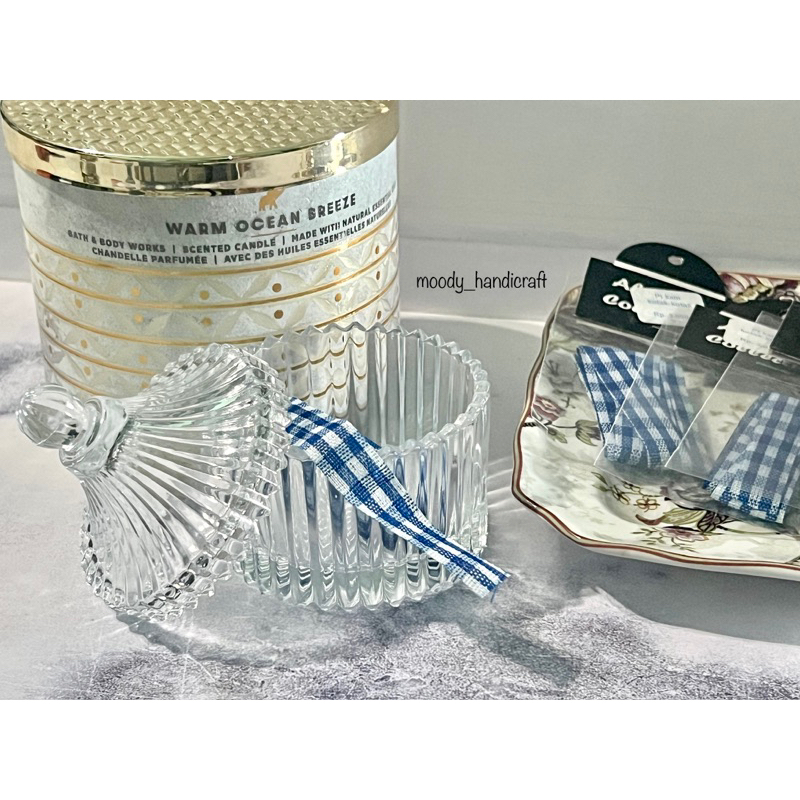 pita kotak biru gelap | bahan scrapbook | pita murah