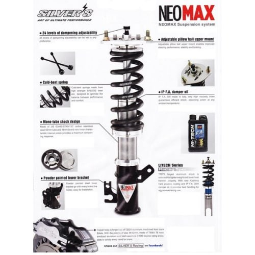 SILVERS Neomax Coilover T. Starlet EP70 80 (Pillowball included)