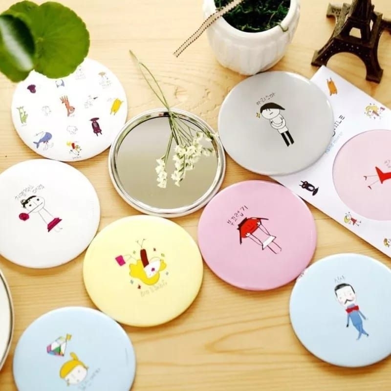 Cermin Mini Bulat Karakter / Cermin Bulat / Cermin Mini /Cermin make up mini