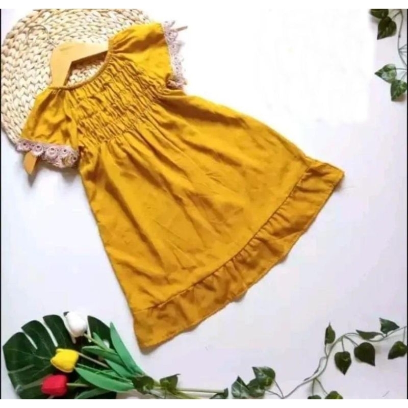 Baju Anak Perempuan Daster Smok Bahan Rayon Estimasi Usia2 Sampai 7 Tahun