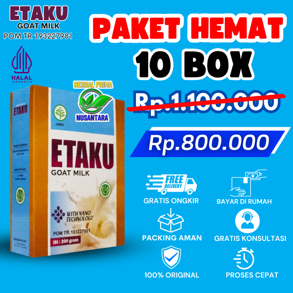 

Etaku Goat Milk - Susu Kambing Nyeri Sendi 10 Box