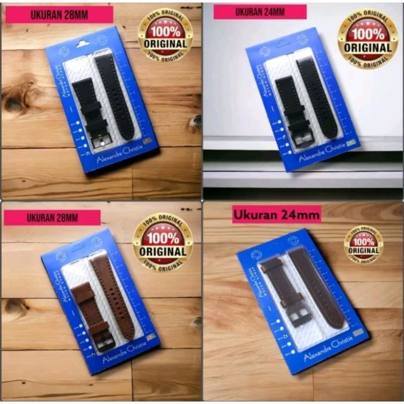 ORIGINAL TALI KULIT JAM TANGAN  ALEXANDRE CHRISTIE  UKURAN 24mm AC 9205 / AC9205 / 9205 /AC 6410 /AC