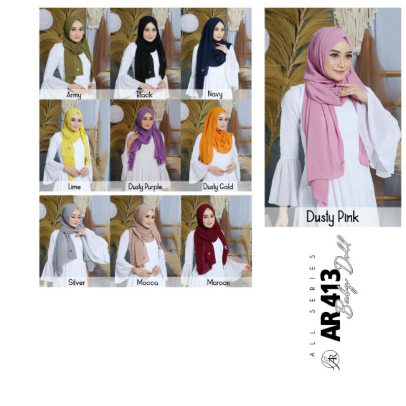 Ar 413 hijab pashmina arrafi