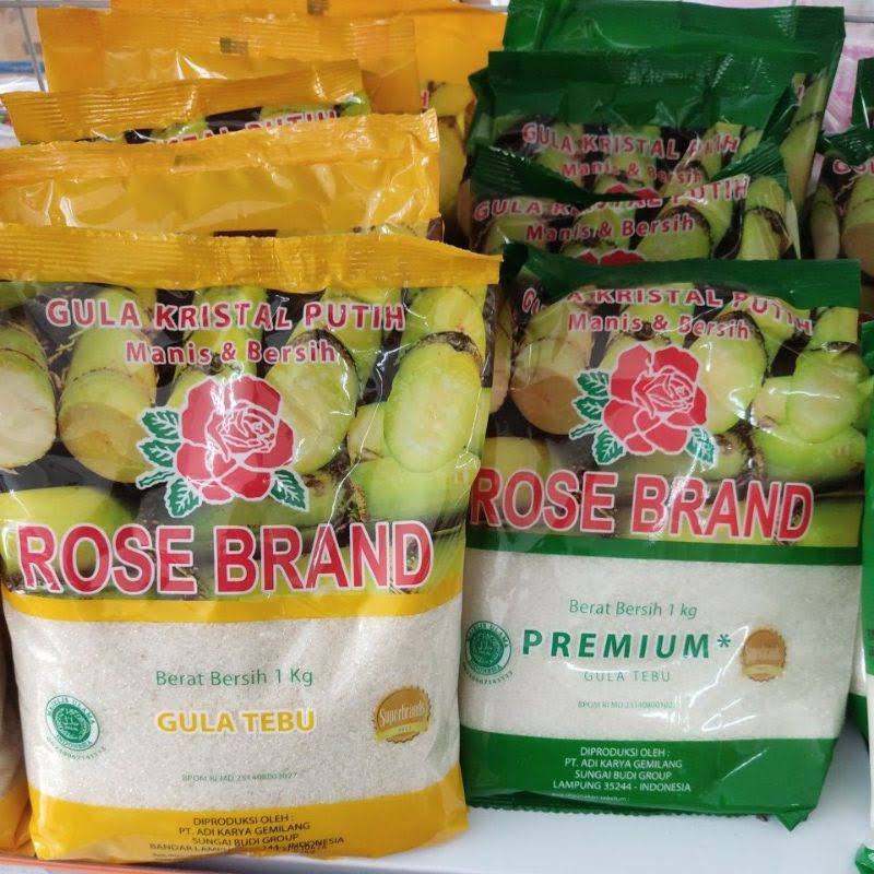 

gula pasir rosebrand hijau/kuning 1kg (dikirim random)