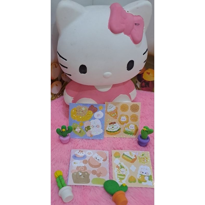 

STIKER KOREA GLITTER RABBT & CAKE