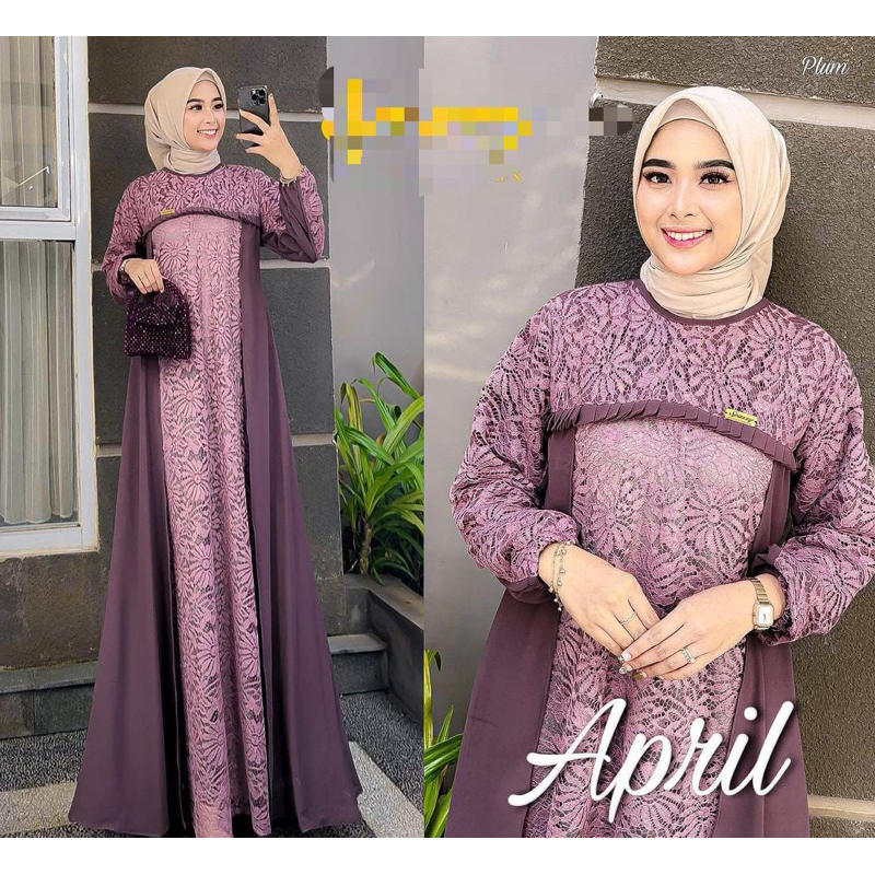 gamis brukat super jumbo ld 140 mewah bahan ceruty babydol