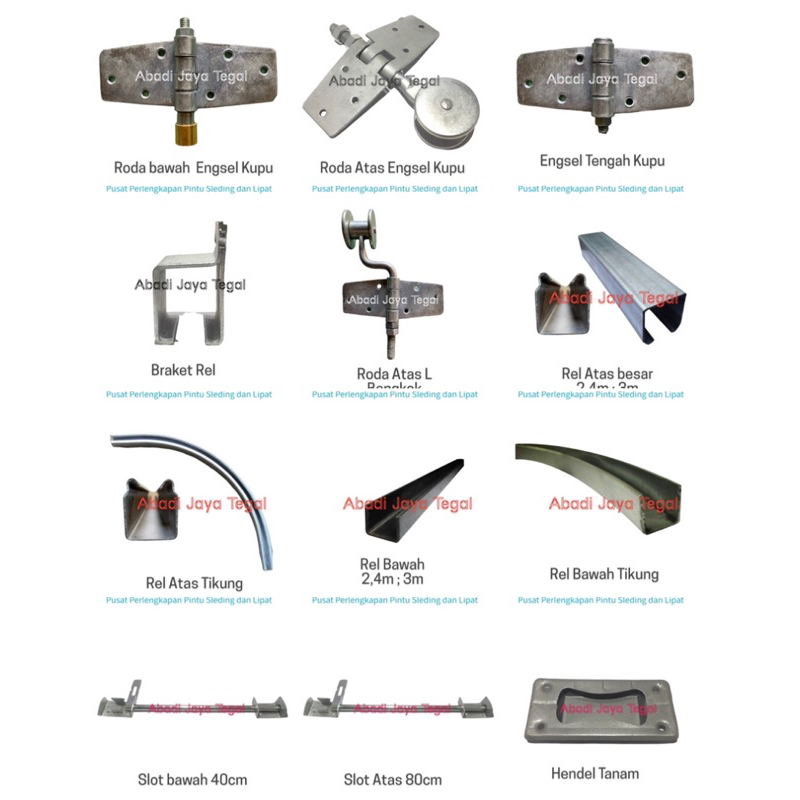 Paket komponen pintu lipat 3m