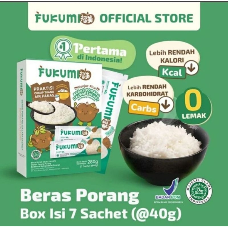 FUKUMI BERAS PORANG BOX /POUCH / BERAS DIET / BERAS RENDAH KALORI