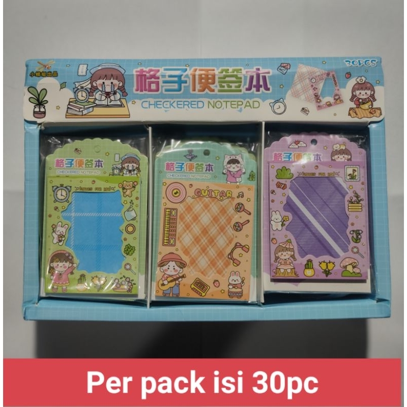 

1box isi 30pcs Notepad Checkered