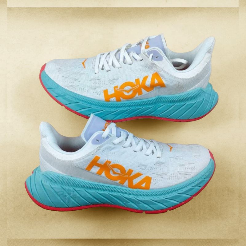 HOKA CARBON X2 WHITE BLUE