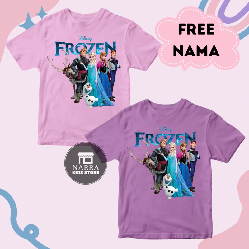 Kaos Anak  Baju Anak Custom Gambar Frozen Elsa 1 Baju Unisex Bahan Premium