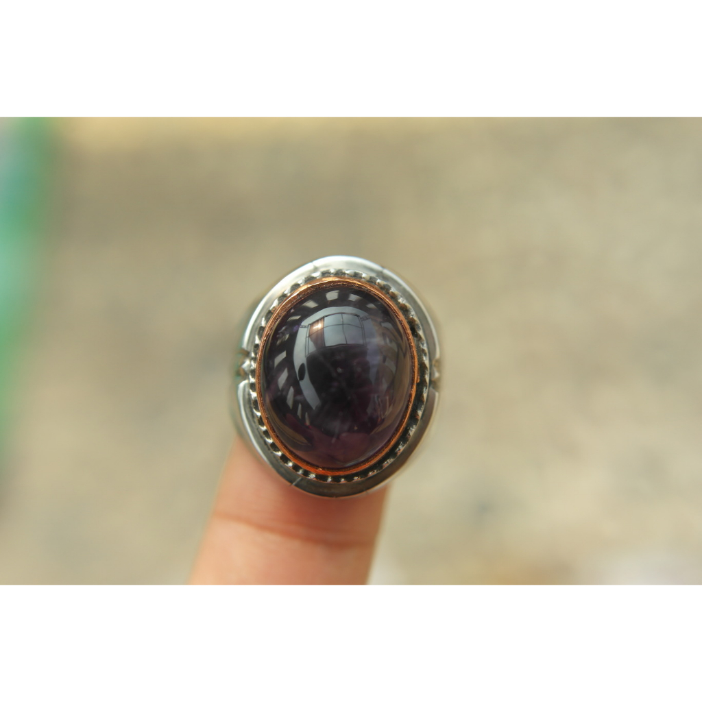 Natural Kecubung Ring Monel 8 Kode C551