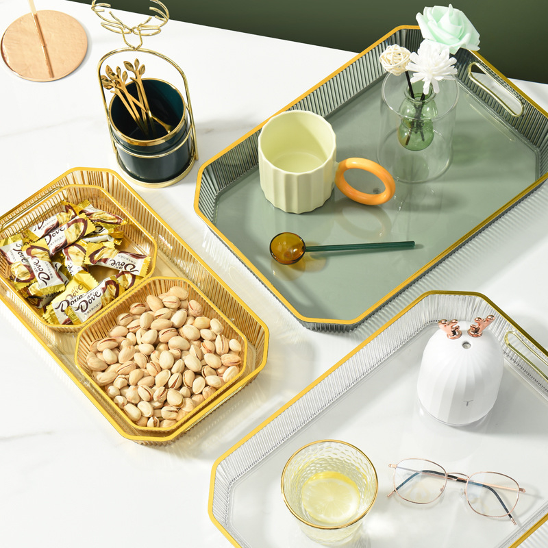 Nampan Baki Tray Plastik Aesthetic Tray Serbaguna Nordic Style Dengan Pegangan