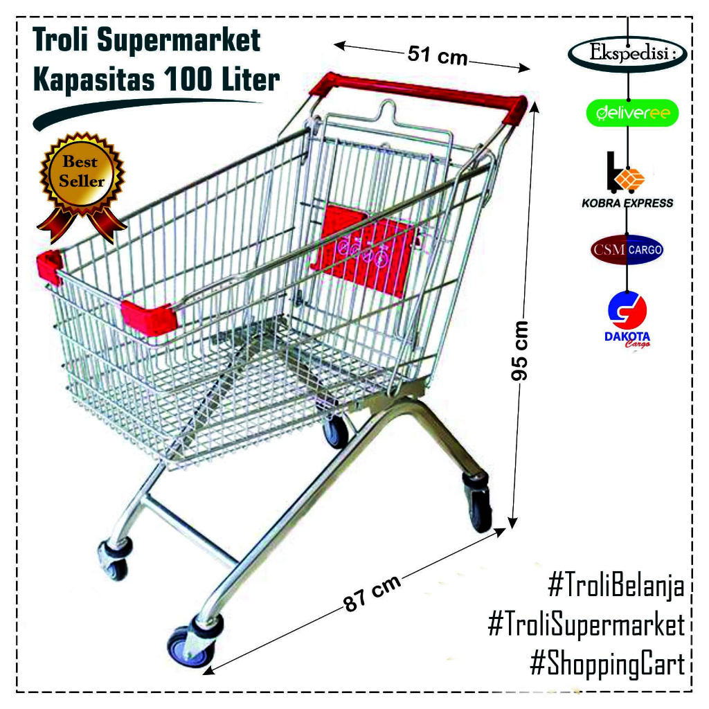Troli Supermarket 100 Liter - Supermarket Trolley - Troli Belanja