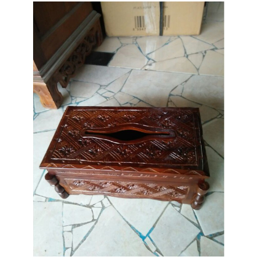 Tempat Tisu Ukir Kayu Jati