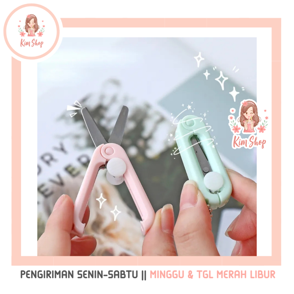 

KIM SHOP - Gunting Lipat Mini Tarik Pemotong Kertas Paper Cutter Gantungan Tas Kunci Scissors