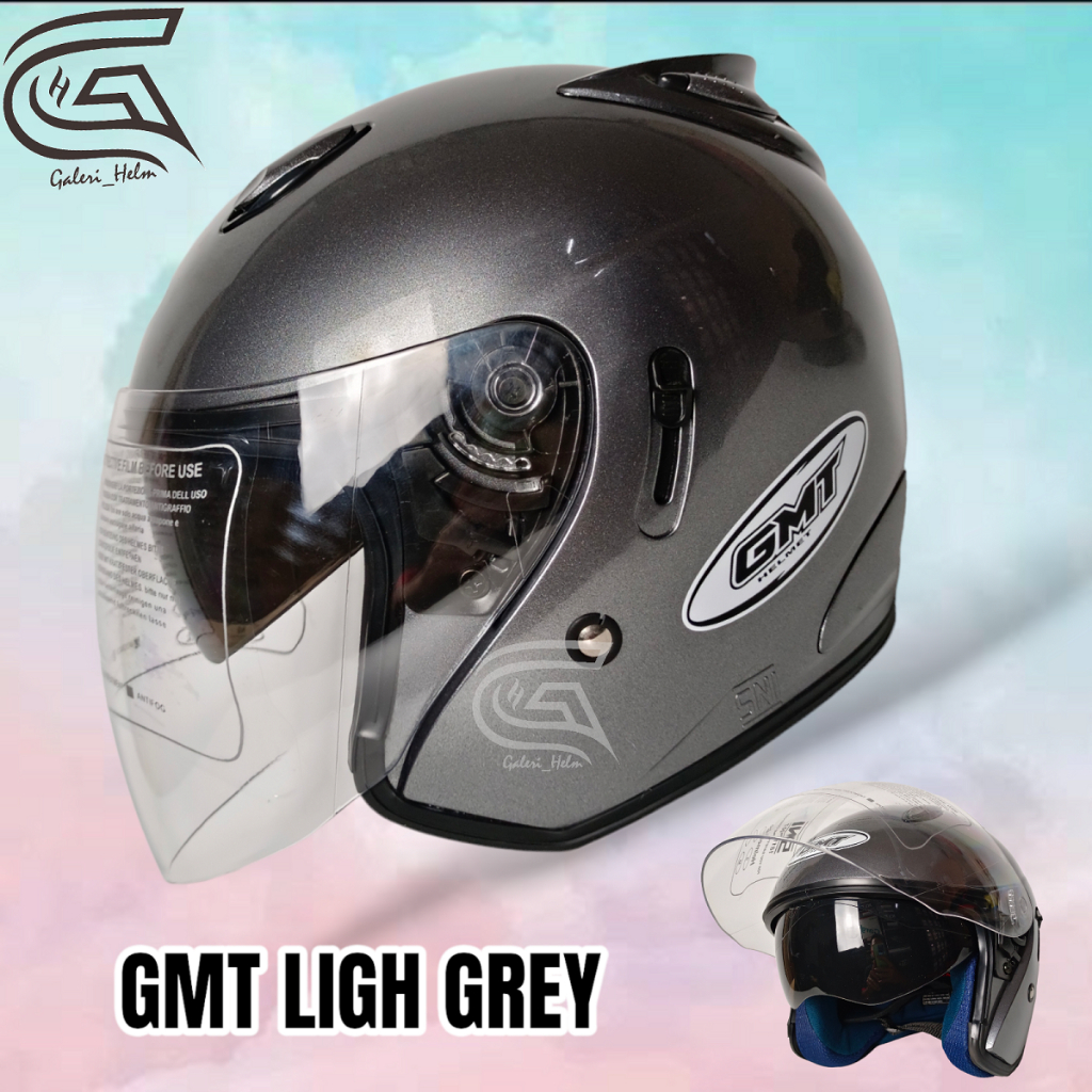 HELM GMT CENTRO LIGH GREY|CENTRO DOUBLE VISOR