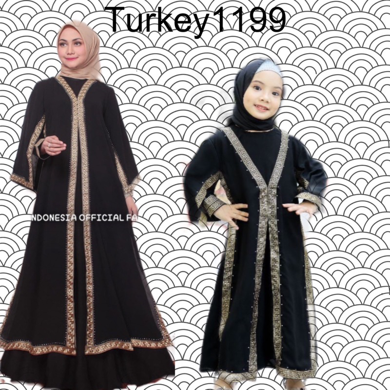 GAMIS WANITA MUSLIM ABAYA JUBAH HITAM SAUDI TURKI DUBAI COUPLE IBU DAN ANAK MURAH ORI PITA 1199 BAHA