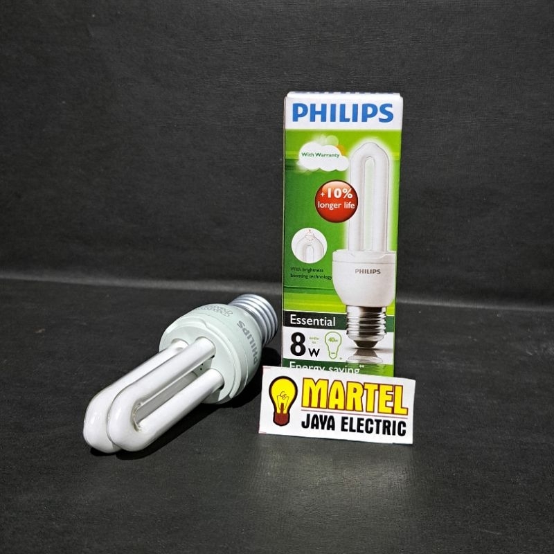 Lampu philips essential 8W / PLC jari philips 8 WATT - putih