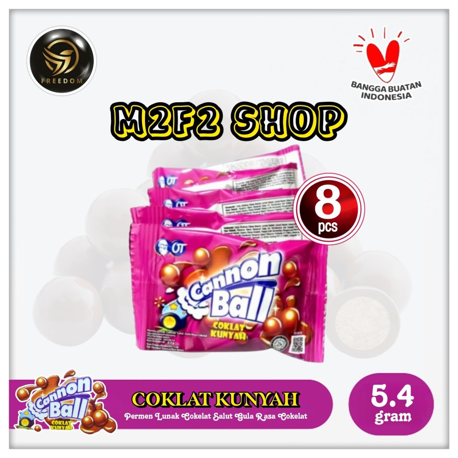 

Permen Lunak Cannon Ball Rasa Cokelat Sachet - 5,4 gr (Kemasan 8 Pcs)