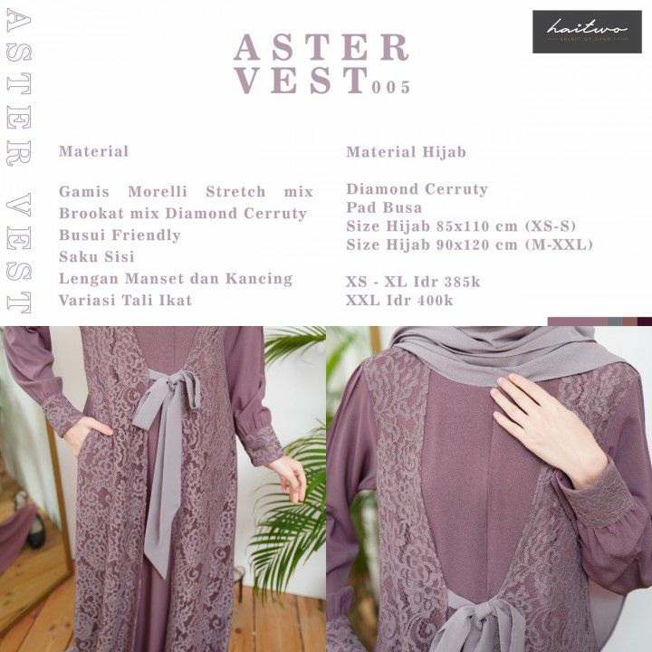 GAMIS DEWASA / ONE SET HAITWO SERIES ASTER VEST 005