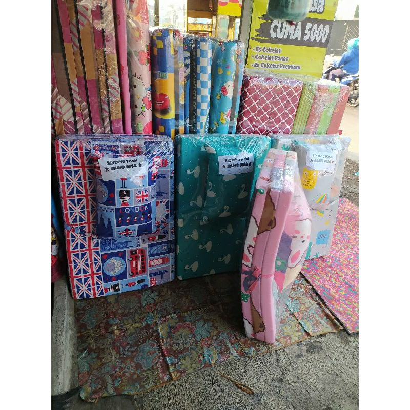 kasur busa lipat / kasur lipat busa / kasur lipat 3 tebal 5 cm / kasur busa ukuran 90 cm