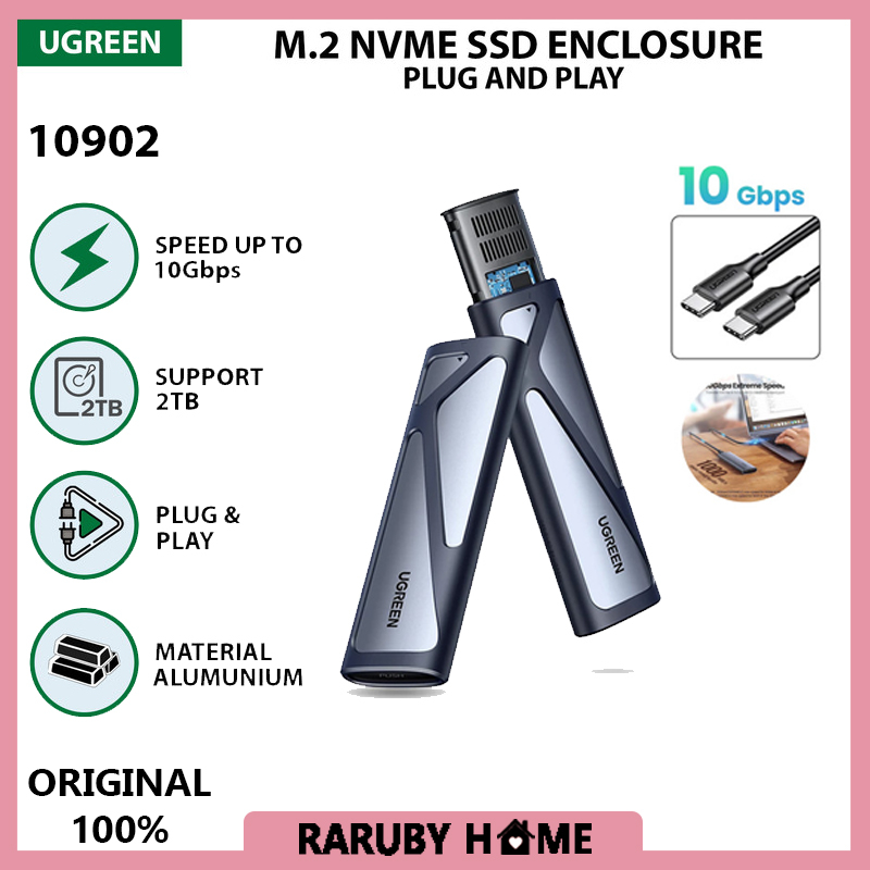UGREEN Enclosure SSD NVME M.2 SATA 10GBps Ke USB 3.1 Type C Laptop