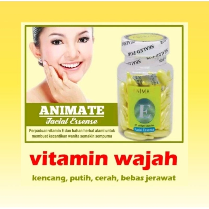 SERUM WAJAH ANIMATE//SERUM VITAMIN E ANIMATE USA//ANIMATE E FACIAL ESSENCE INSTANT WHITENING