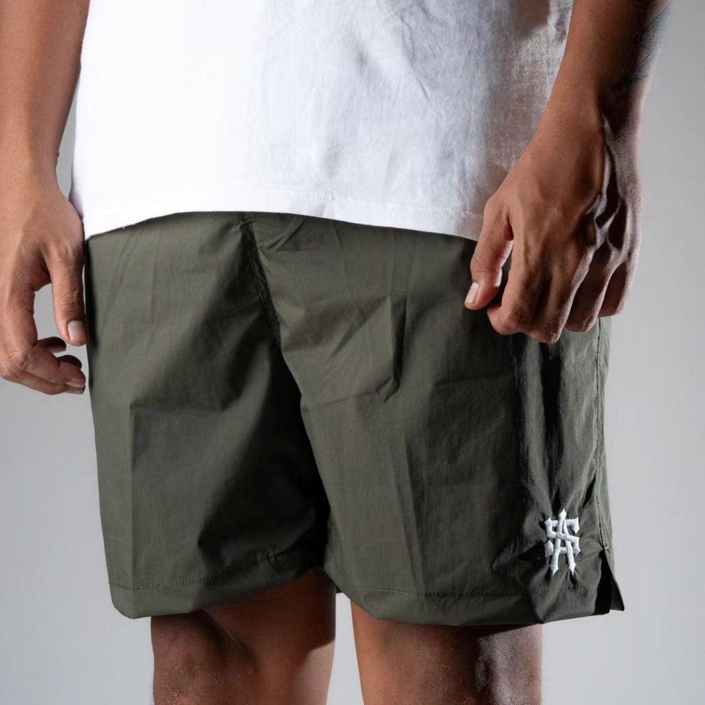 LAWLESS JAKARTA "CREW LOGO EMBOIDERET-GR" BOARD SHORT / CELANA PENDEK PRIA DAN WANITA TERBARU HOOPS 