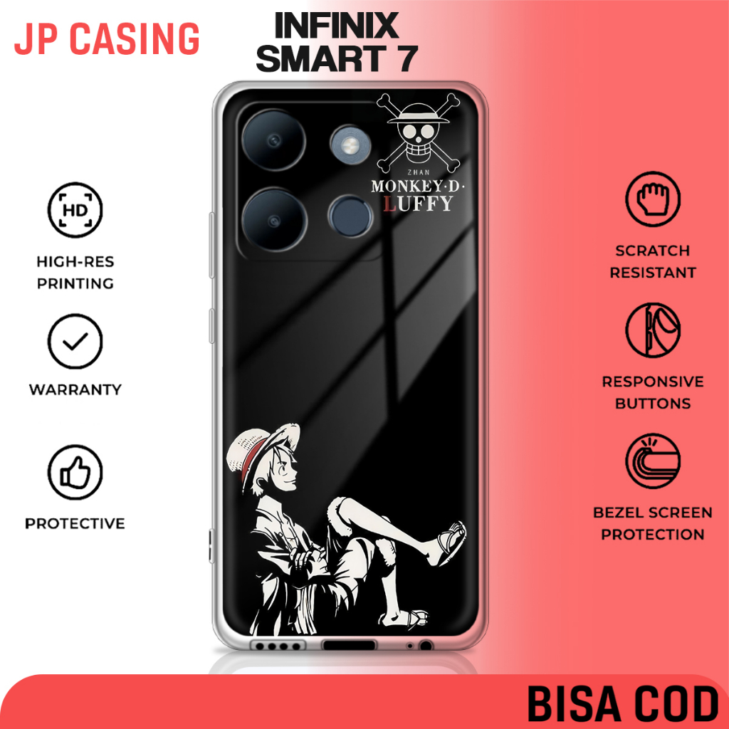 case infinix smart 7 terbaru aesthetic motif onepiece estetik cewek keren casing hp mewah bahan soft