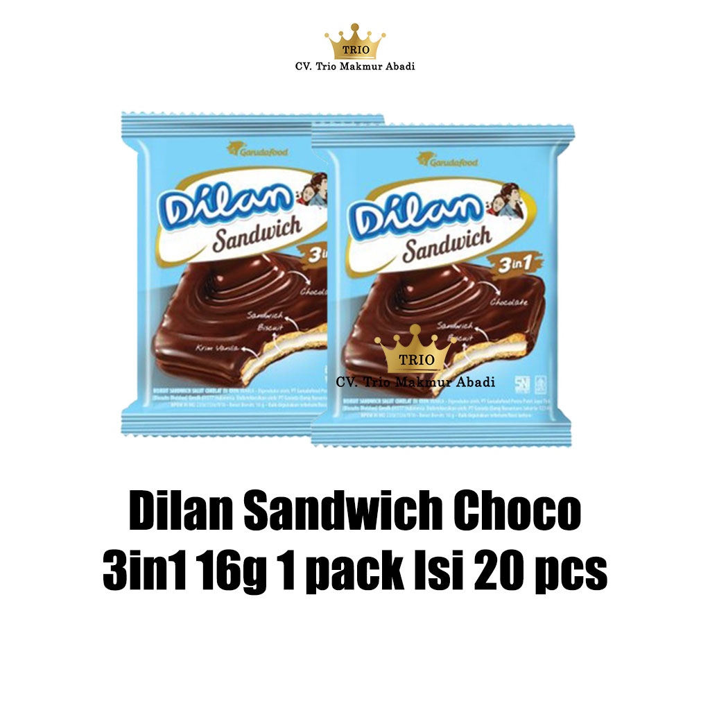 

Dilan Sandwich Choco 3n1 16g Isi 20 Sachet