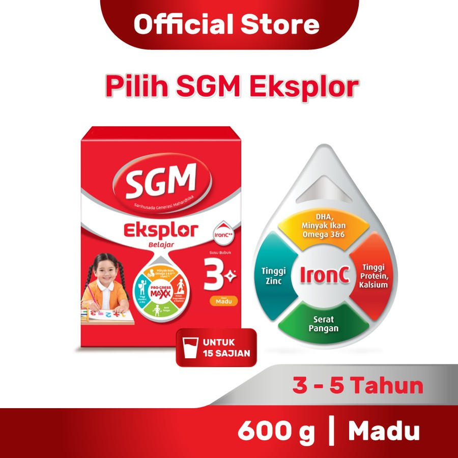 

SGM Eksplor 3+ dengan IronC Susu Bubuk Rasa Madu 600g