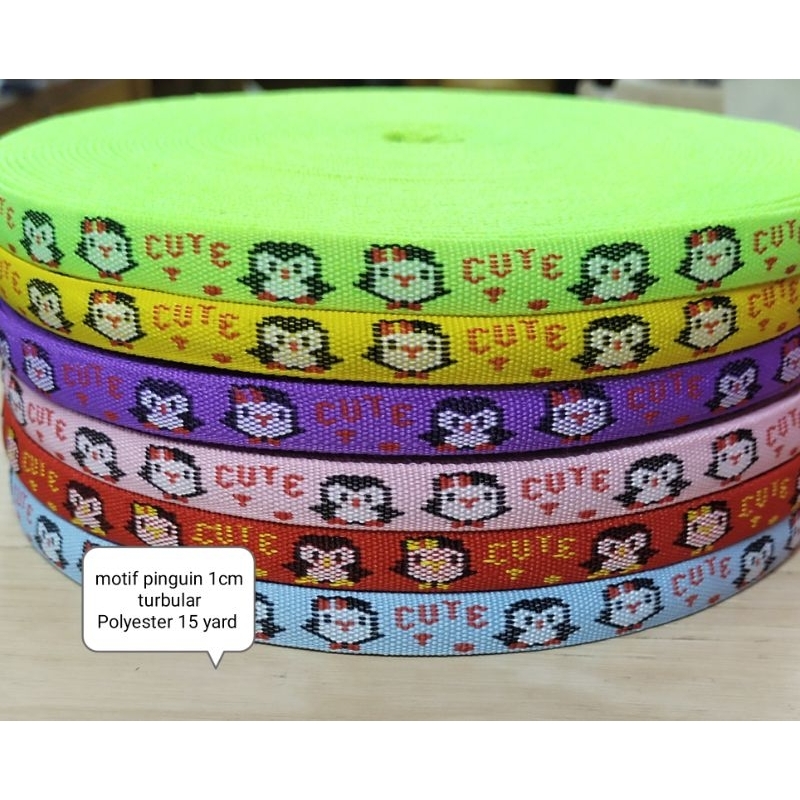 Tali Webbing motif pinguin 1cm
