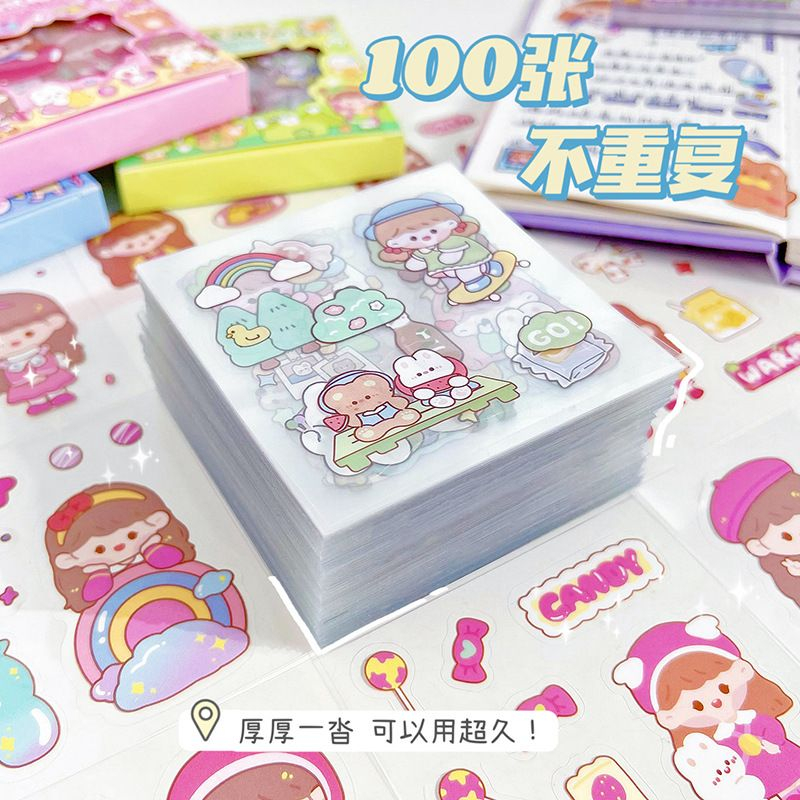 

MOMOJAN Stiker Aesthetic Mini Box isi 100 Lembar IMPORT