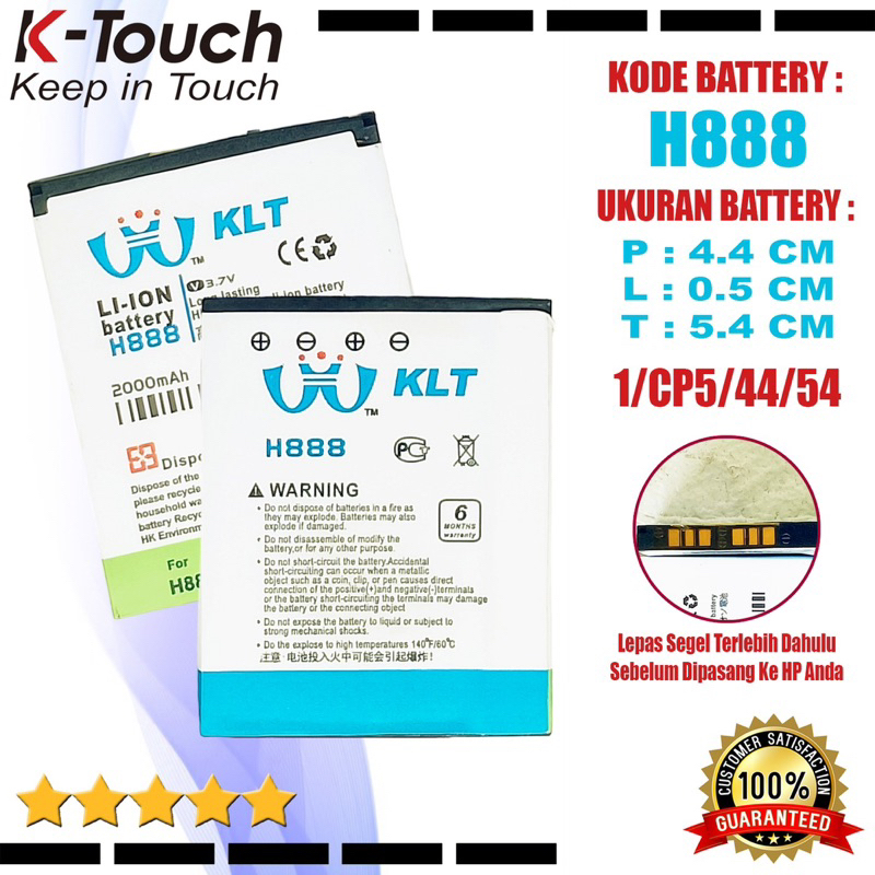 Baterai Battery Dpuble Power KLT TBT2116 For Type HP KTOUCH K-TOUCH H888 - H899 - H877 - H999 Ukuran