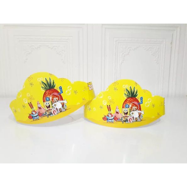 topi melingkar spongebob / topi ultah spongebob / topi melingkar custom spongebob / topi ulang tahun