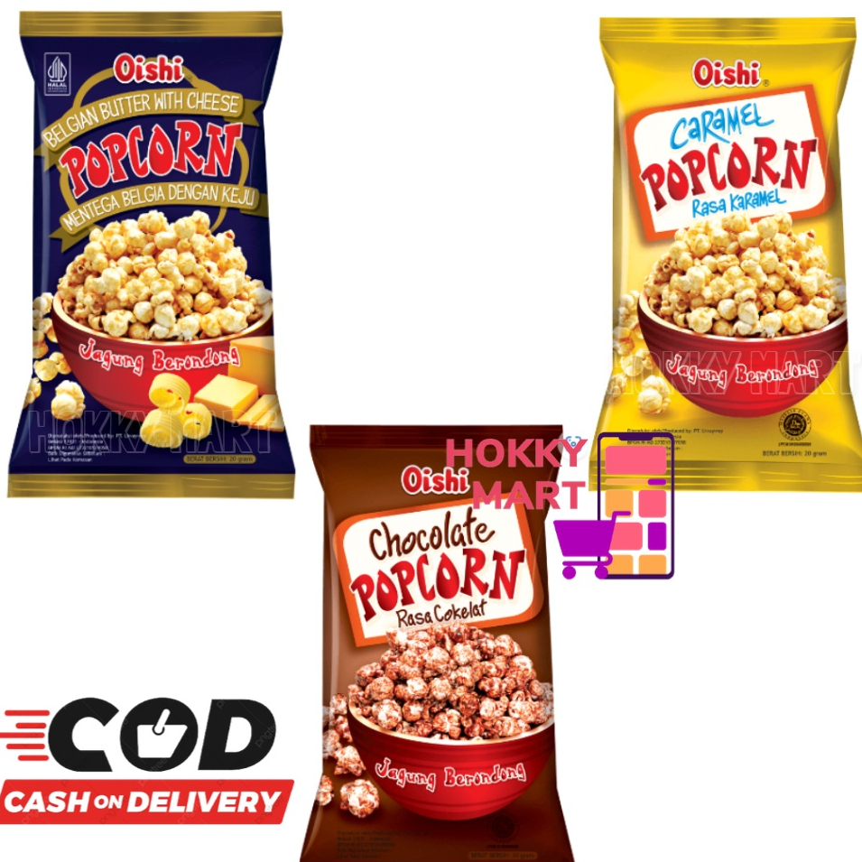 

(HOKKY) Oishi Popcorn 20gr Belgian Butter Coklat Caramel Snack Jagung Berondong Aneka Rasa Pop Corn Snack Cemilan Anak CHiki