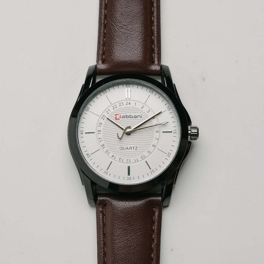 Jam tangan Kulit Pria anti air Rabbani RB-8013