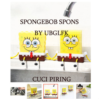 IMPORT CUCI SPONGEBOB HANGER GANTUNGAN Rak Pengering Spons BUSA SABUN Piring GELAS MANGKUK BILAS Kar