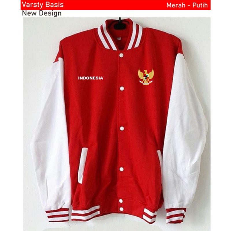 Jaket Baseball Merah Putih / Logo Garuda Indonesia / Jaket Terbaru