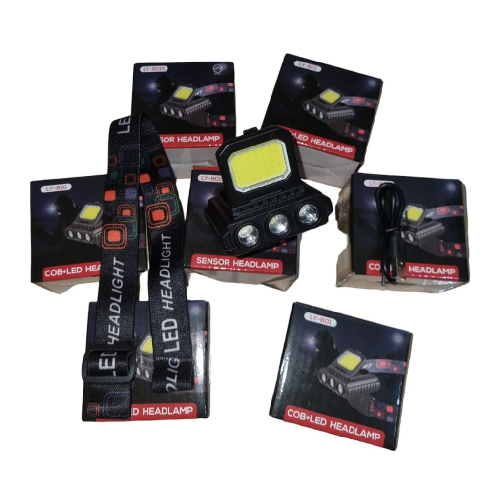 Terbaru Senter Kepala LY - 801 COB 3 LED Headlamp waterproof camping outdoor Anti Air berkemah Lampu Murah berkualitas ( COD )